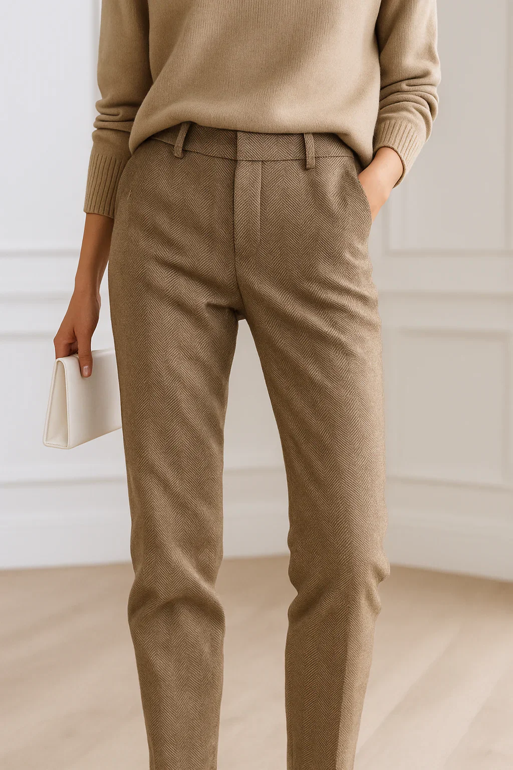 Casual High Waist Tailored Straight Leg Trousers for Women - Image 4