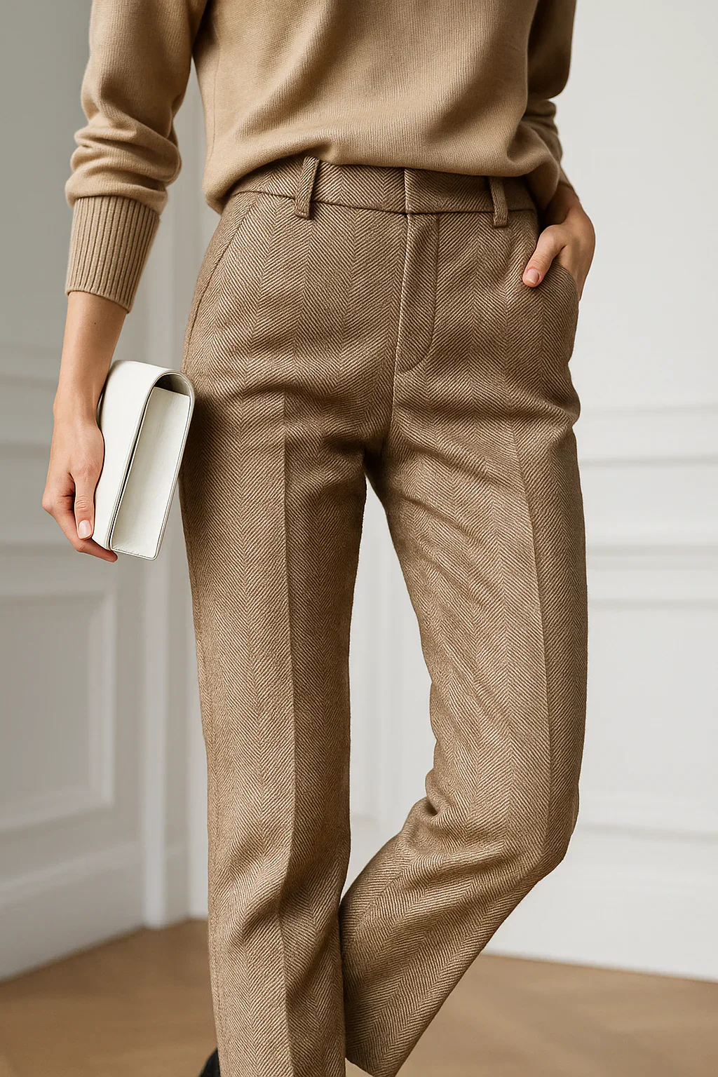 Casual High Waist Tailored Straight Leg Trousers for Women - Image 5