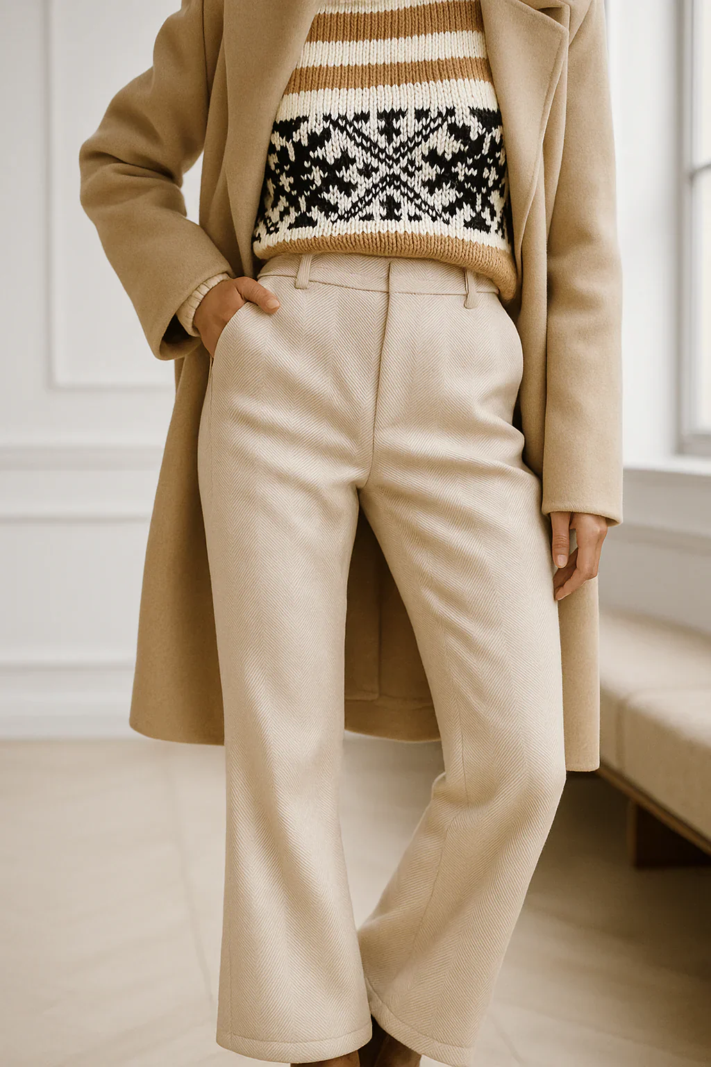 Casual High Waist Tailored Straight Leg Trousers for Women - Image 6