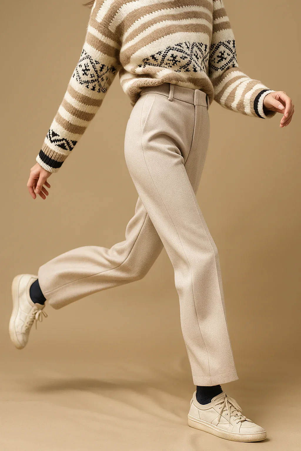 Casual High Waist Tailored Straight Leg Trousers for Women - Image 8