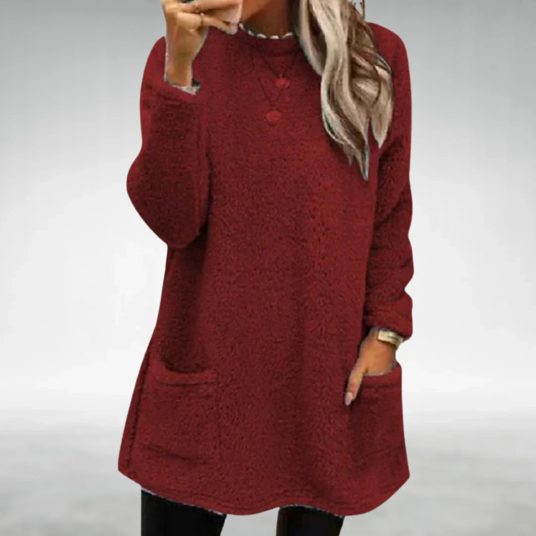 Cozy Fleece Crewneck Pullover for Women - Image 3