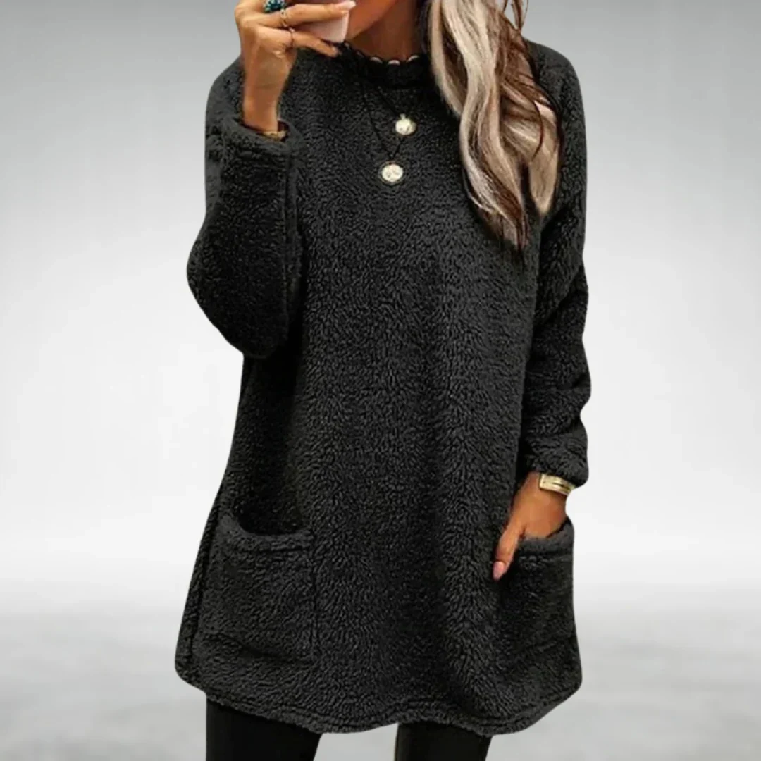 Cozy Fleece Crewneck Pullover for Women - Image 4