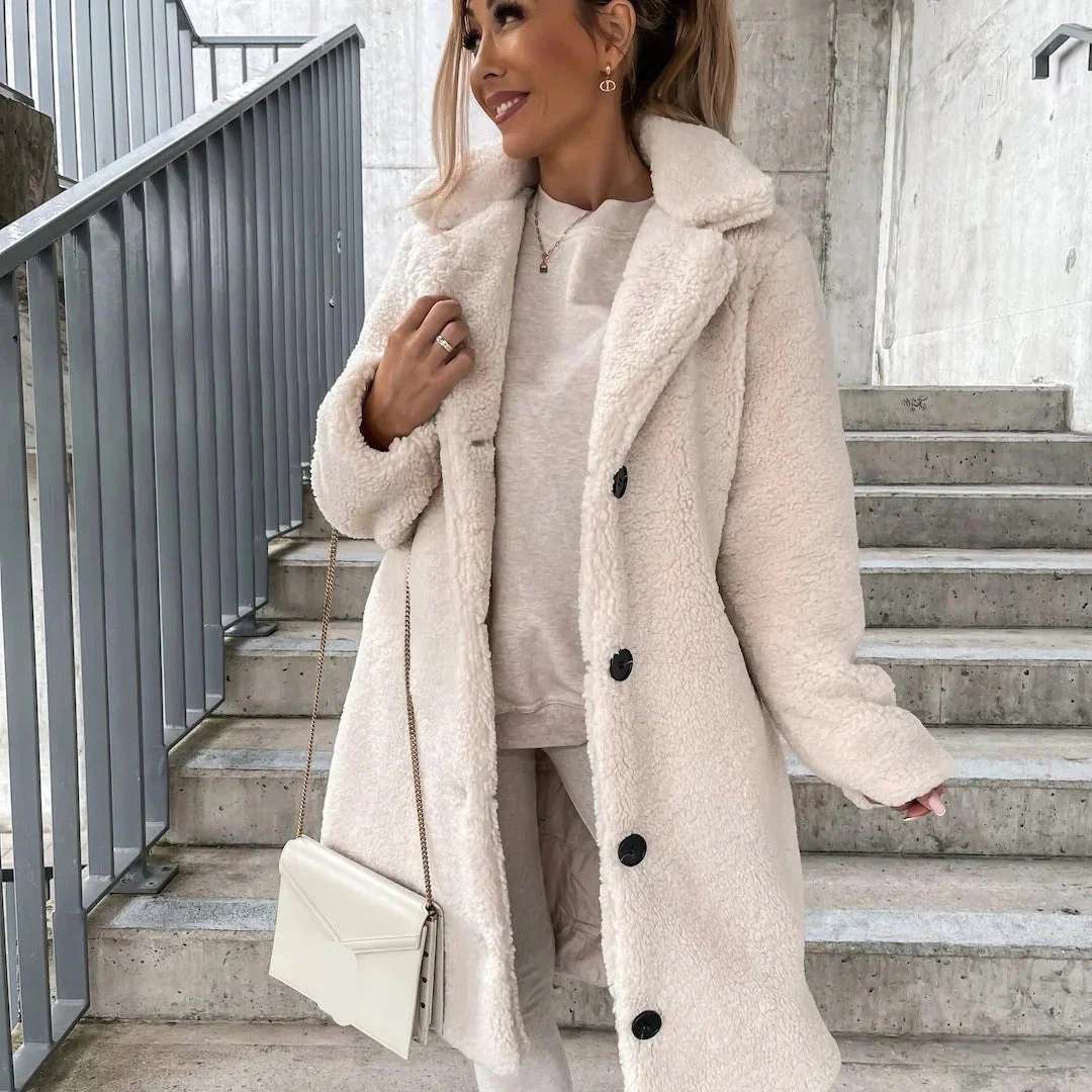 Cozy Oversized Longline Teddy Coat for Women - Image 3