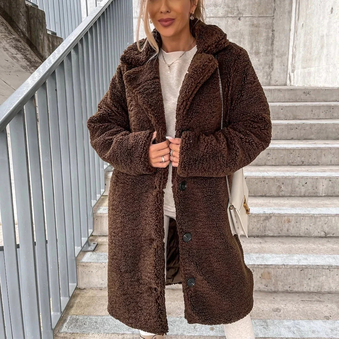 Cozy Oversized Longline Teddy Coat for Women - Image 4
