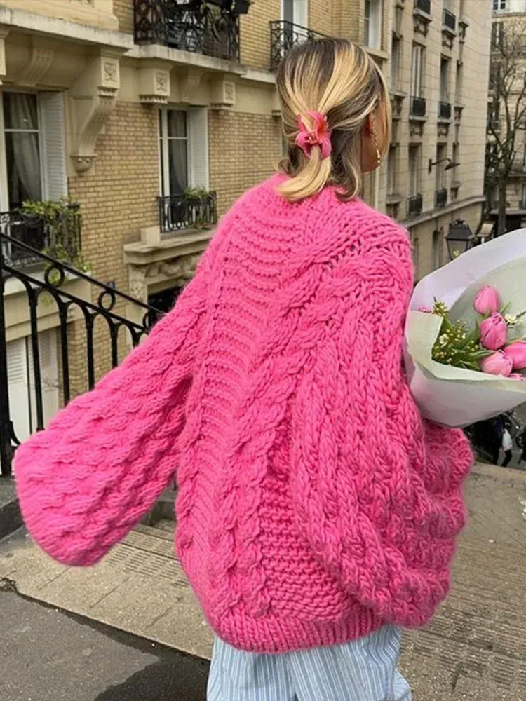 Cozy Oversized Wool Blend Knit Sweater for Women - Image 5