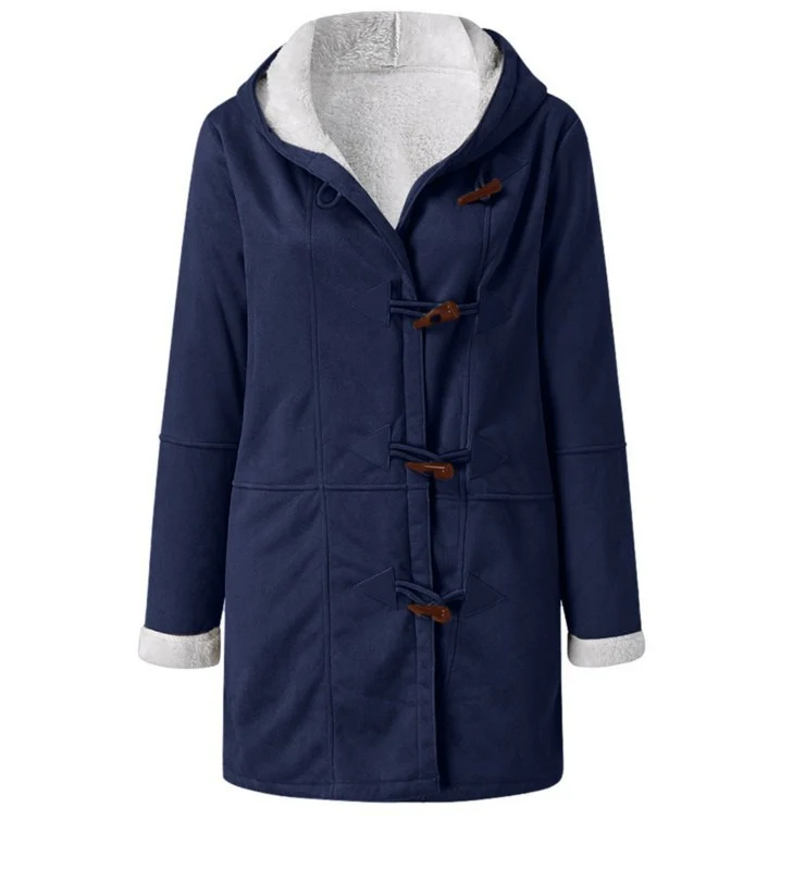 Hooded Wool Blend Lined Coat for Women - Image 11