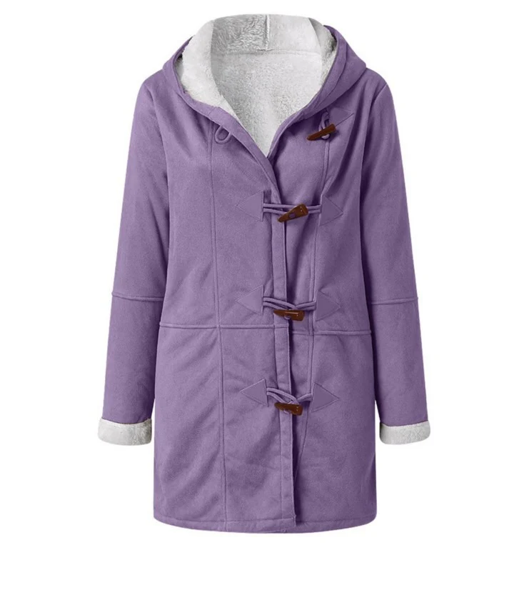 Hooded Wool Blend Lined Coat for Women - Image 14