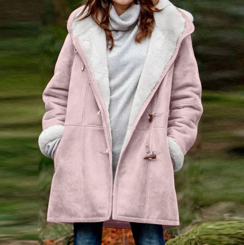 Hooded Wool Blend Lined Coat for Women - Image 16