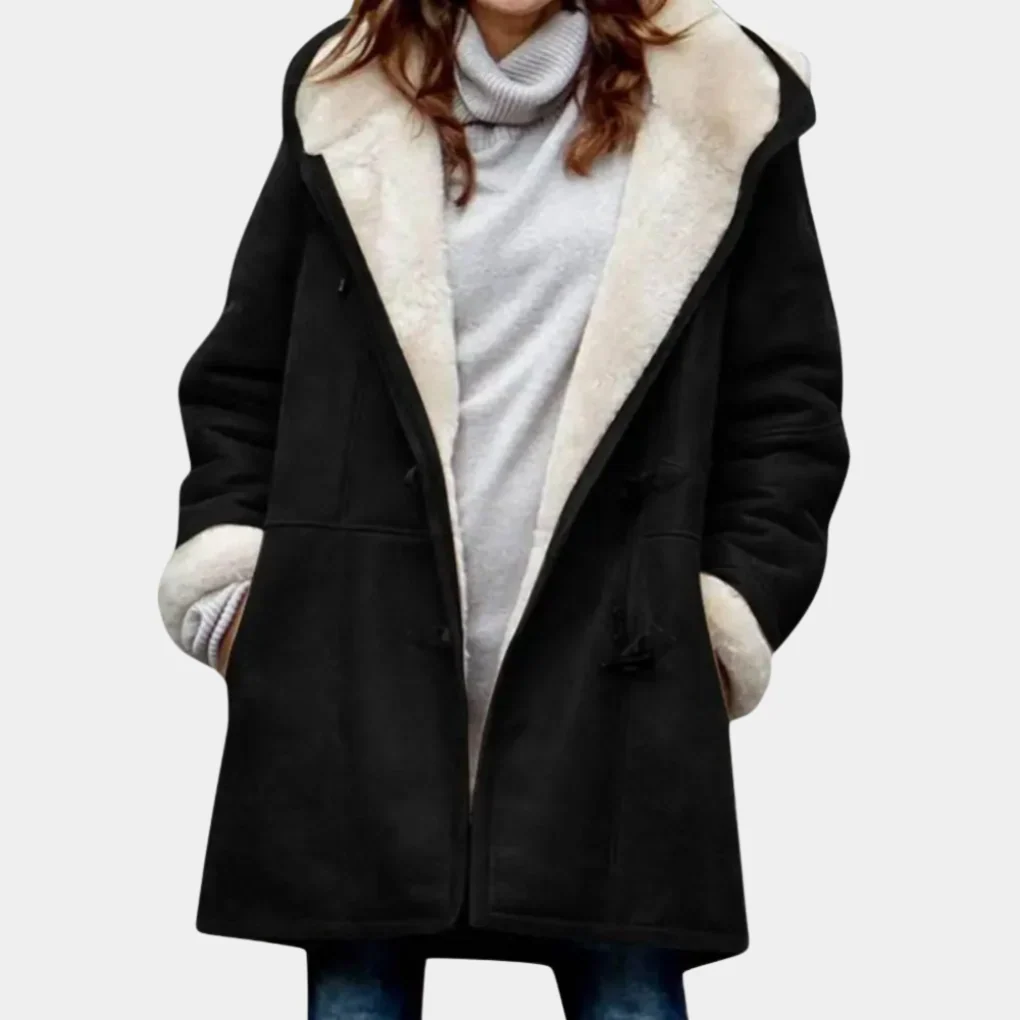 Hooded Wool Blend Lined Coat for Women - Image 17