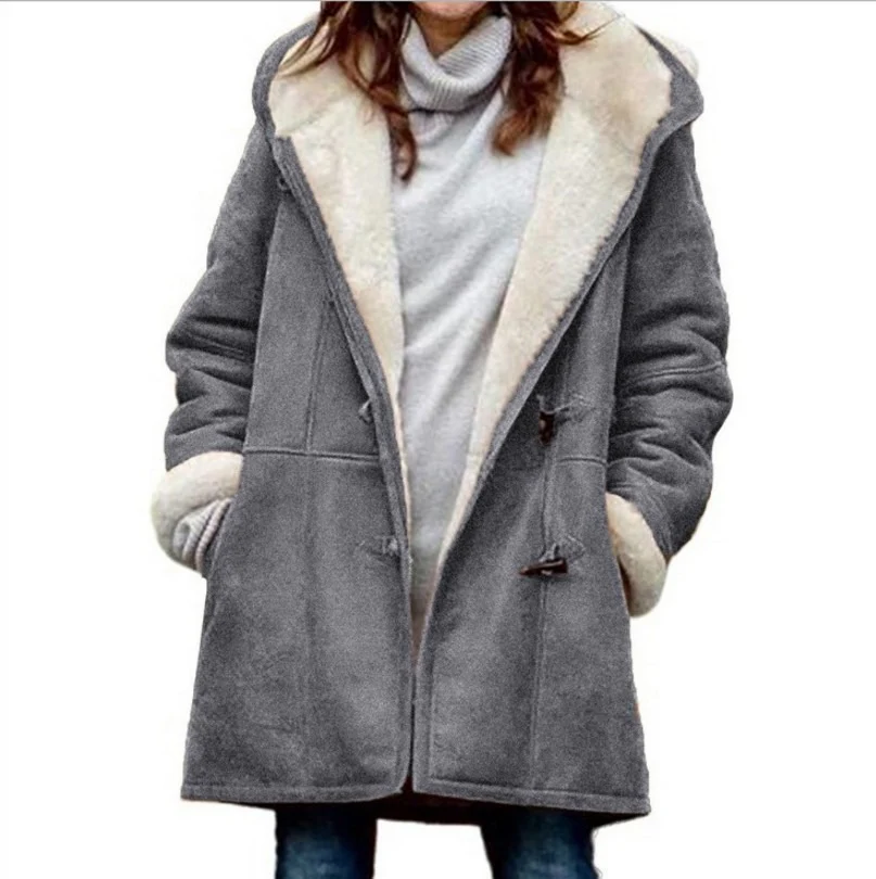 Hooded Wool Blend Lined Coat for Women - Image 18