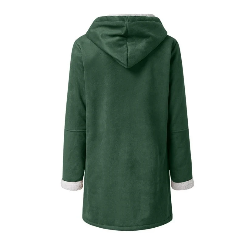 Hooded Wool Blend Lined Coat for Women - Image 4