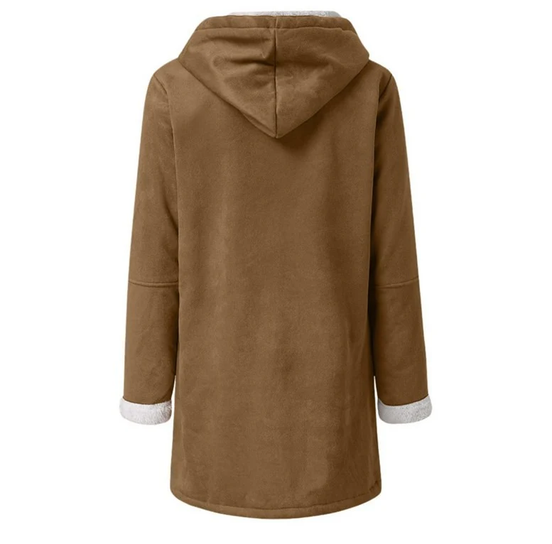 Hooded Wool Blend Lined Coat for Women - Image 7