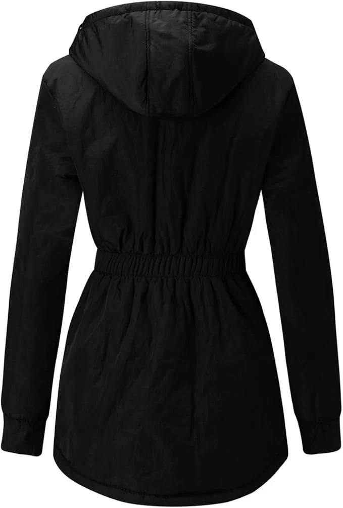 Insulated Fleece Lined Hooded Long Parka for Women - Image 3
