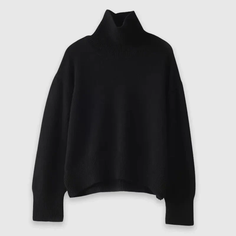 Lightweight Oversized Wool Turtleneck Sweater for Women - Image 3