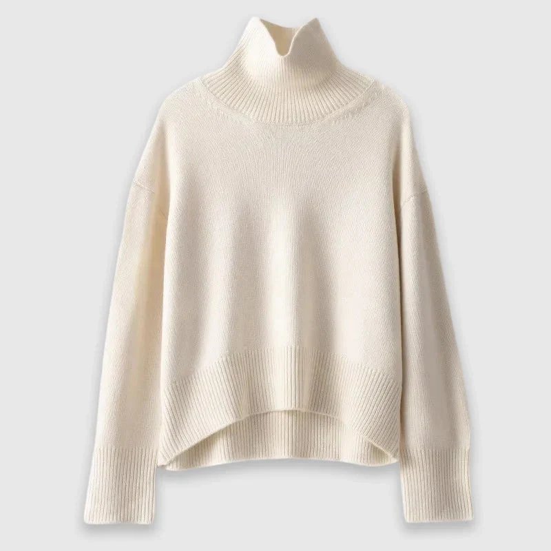 Lightweight Oversized Wool Turtleneck Sweater for Women - Image 5