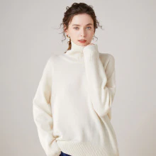 Lightweight Oversized Wool Turtleneck Sweater for Women - Image 7