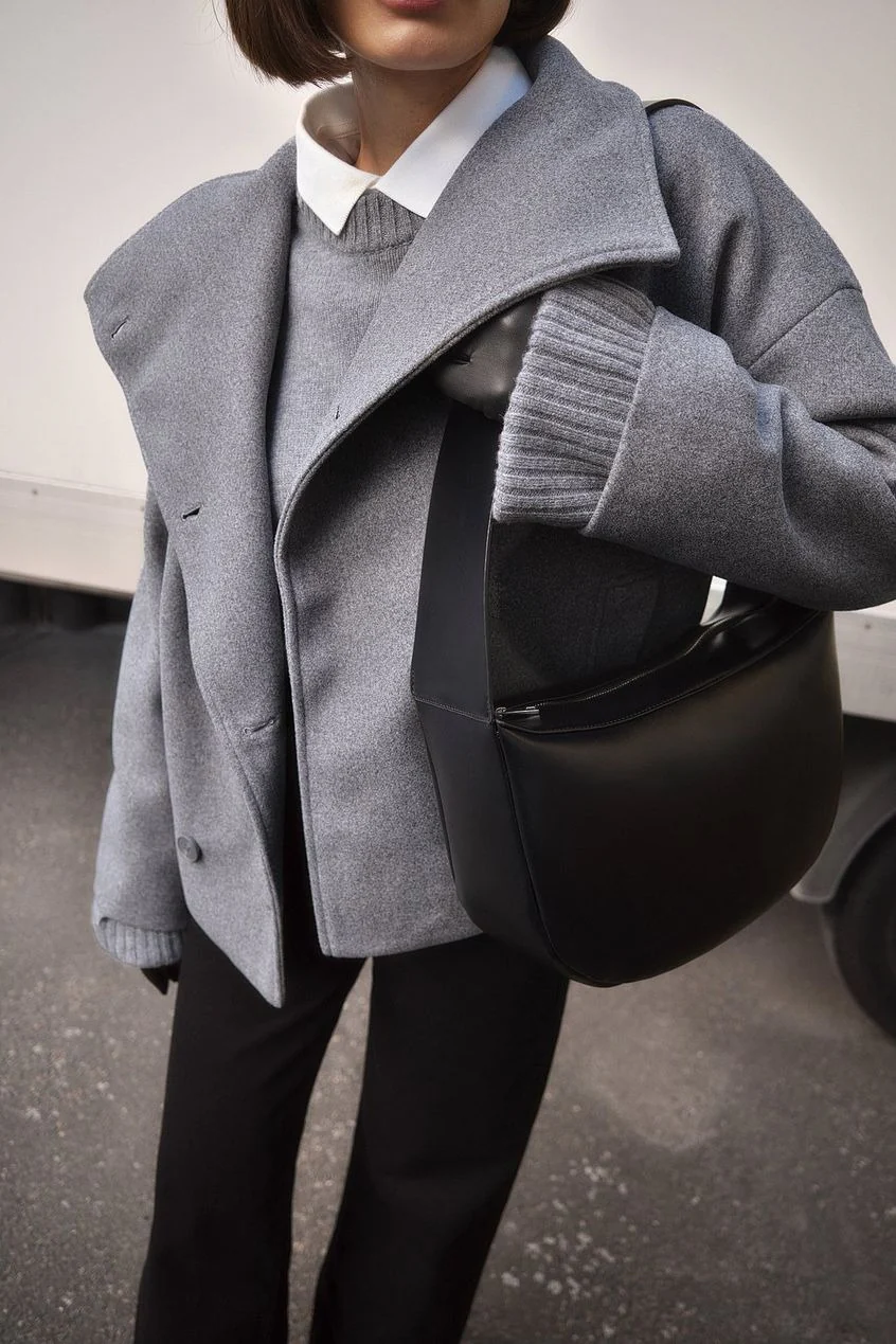 Relaxed Fit Double Breasted Coat for Women - Image 10