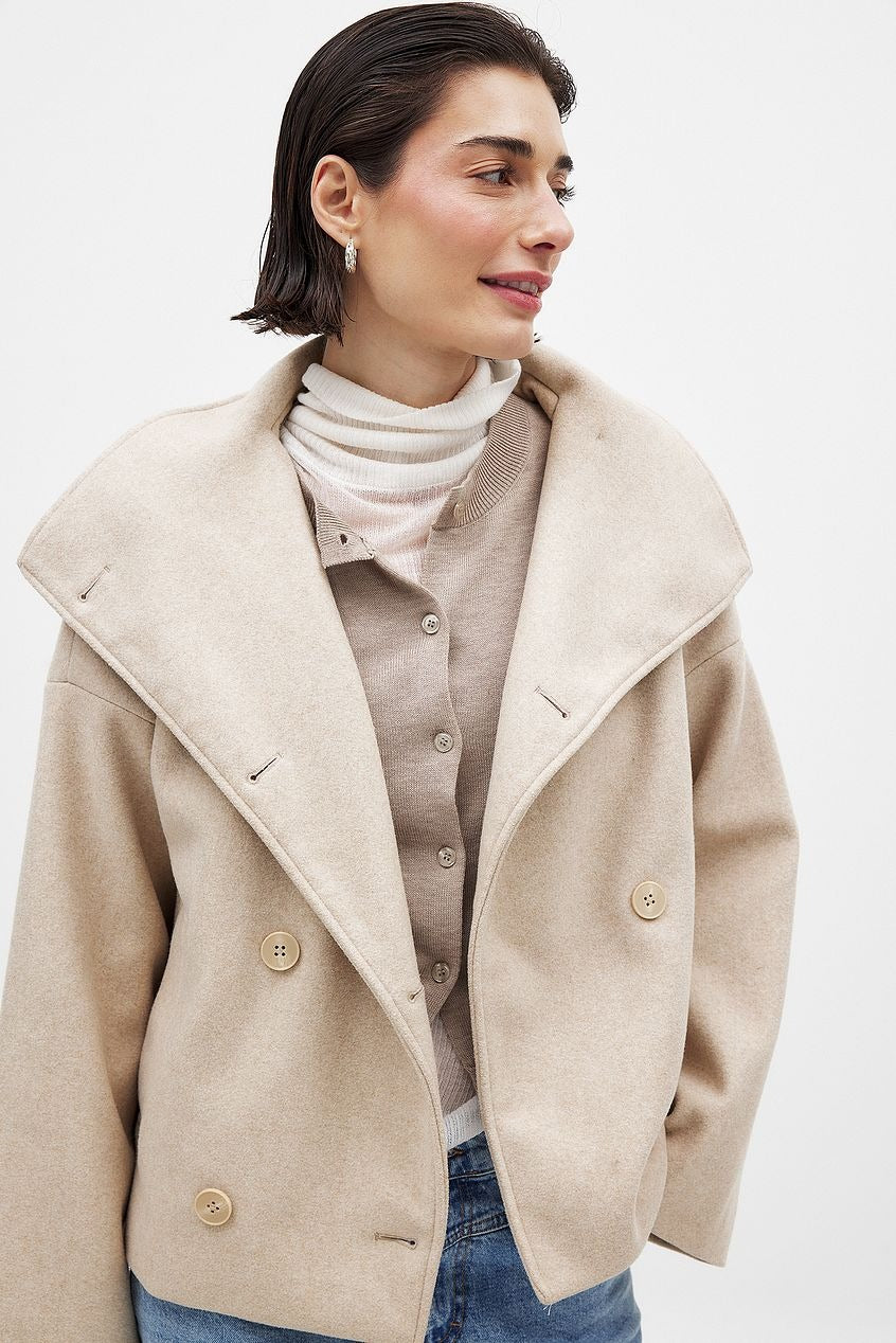 Relaxed Fit Double Breasted Coat for Women - Image 5