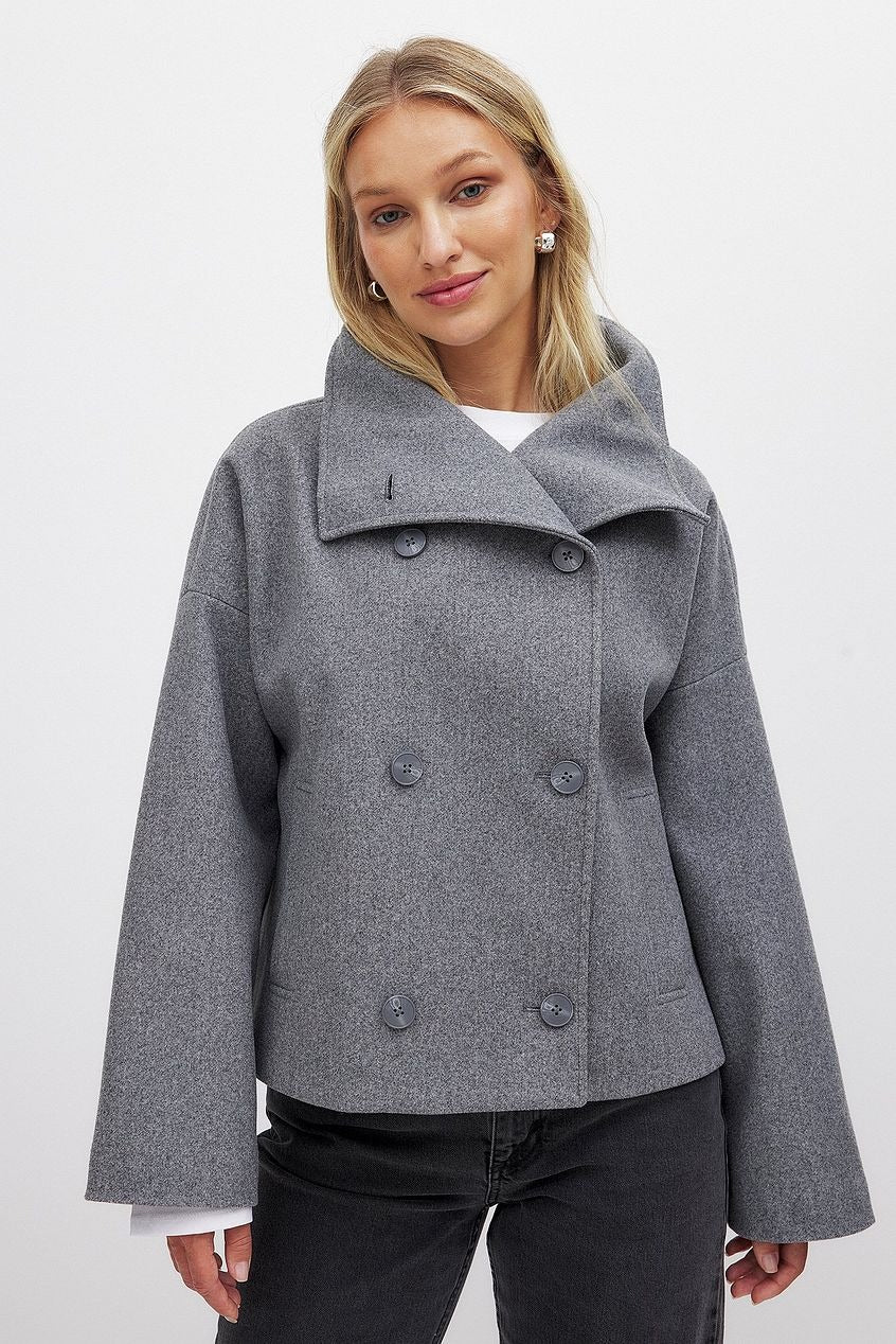 Relaxed Fit Double Breasted Coat for Women - Image 7