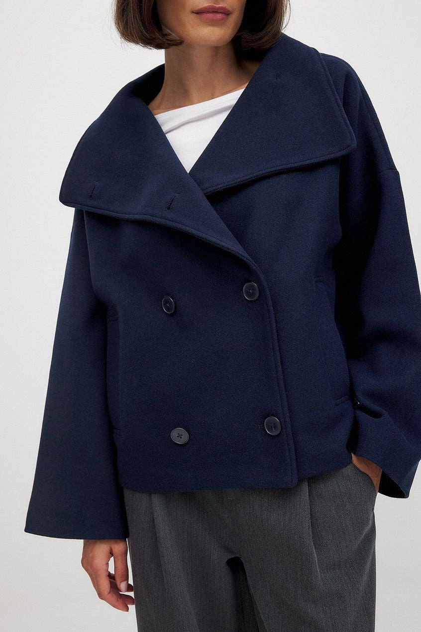 Relaxed Fit Double Breasted Coat for Women - Image 8