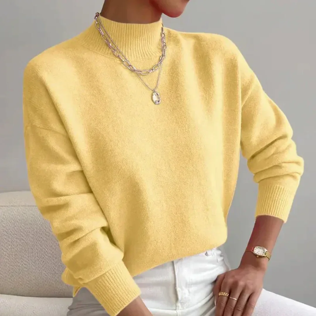 Soft Comfortable Knit Mock Neck Sweater for Women - Image 4
