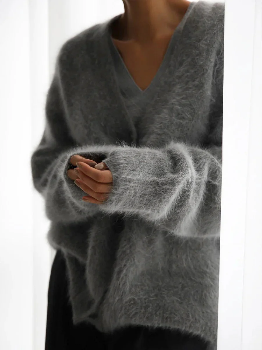 Soft Fuzzy Faux Fur Button Cardigan for Women - Image 16