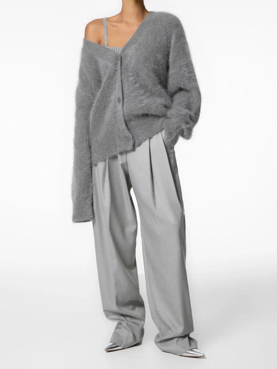 Soft Fuzzy Faux Fur Button Cardigan for Women - Image 18