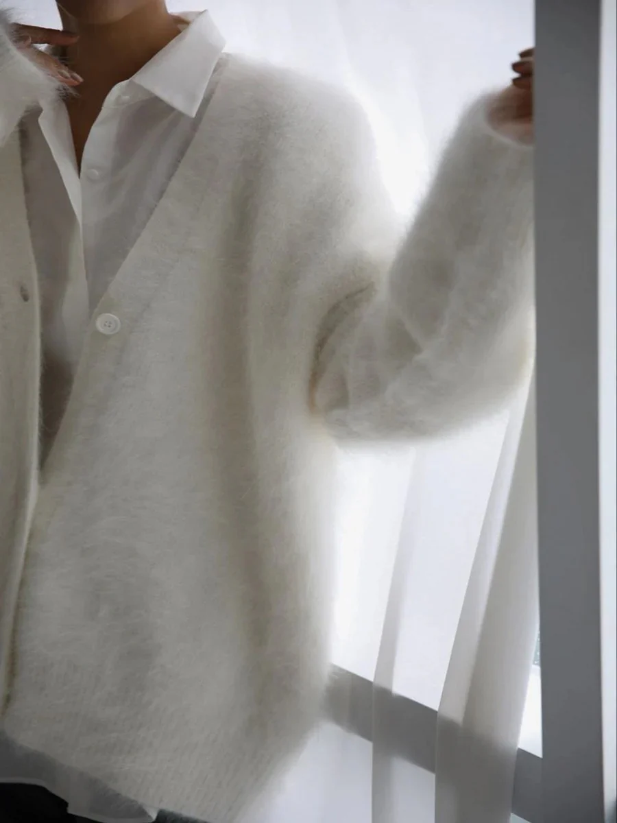 Soft Fuzzy Faux Fur Button Cardigan for Women - Image 21