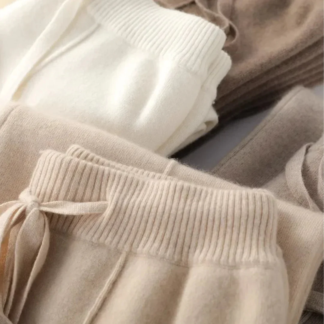 Soft Wide Leg High Waist Knit Lounge Pants for Women - Image 10