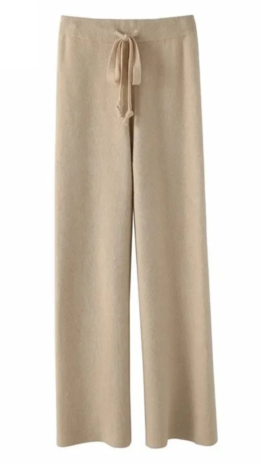 Soft Wide Leg High Waist Knit Lounge Pants for Women - Image 4