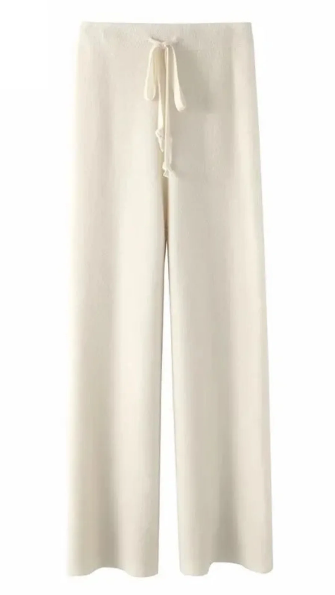 Soft Wide Leg High Waist Knit Lounge Pants for Women - Image 6