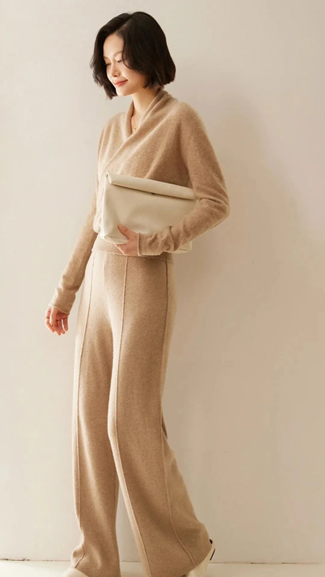 V-Neck Wrap Cashmere Sweater for Women - Image 14