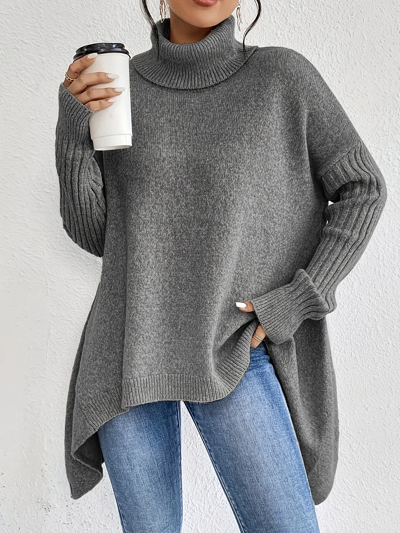 Warm Oversized Turtleneck Sweater for Women - Image 5