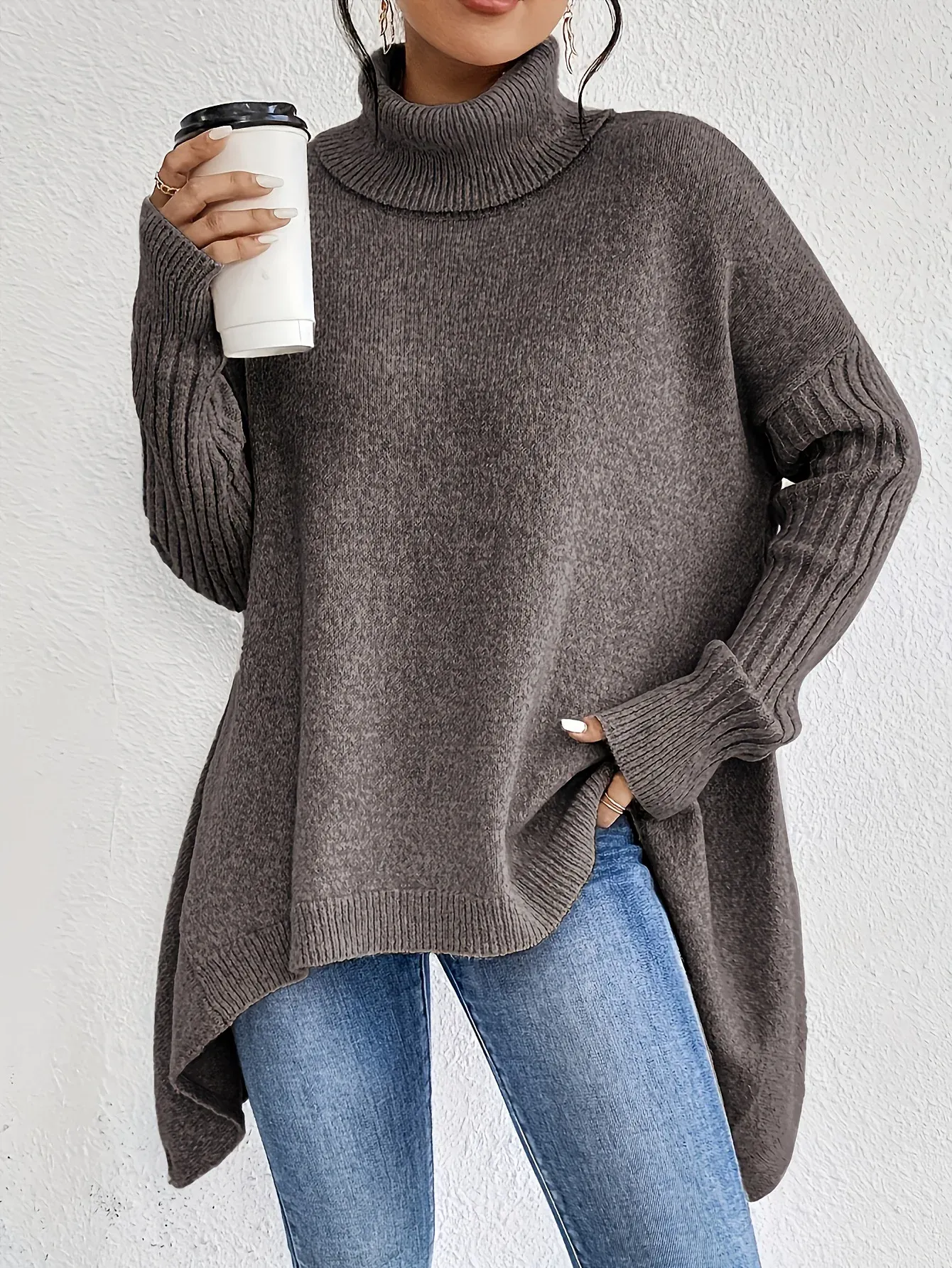 Warm Oversized Turtleneck Sweater for Women - Image 6