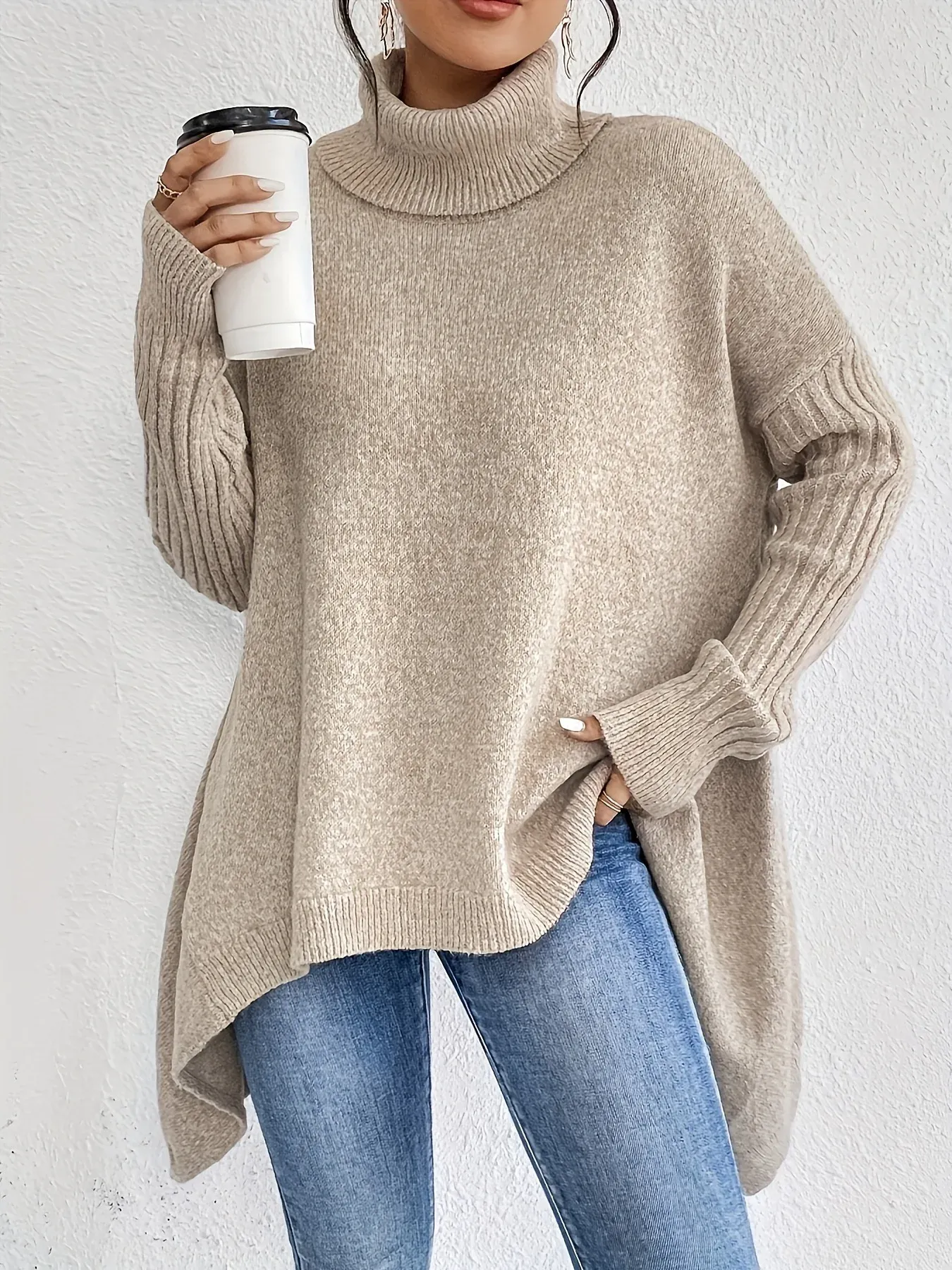 Warm Oversized Turtleneck Sweater for Women - Image 7