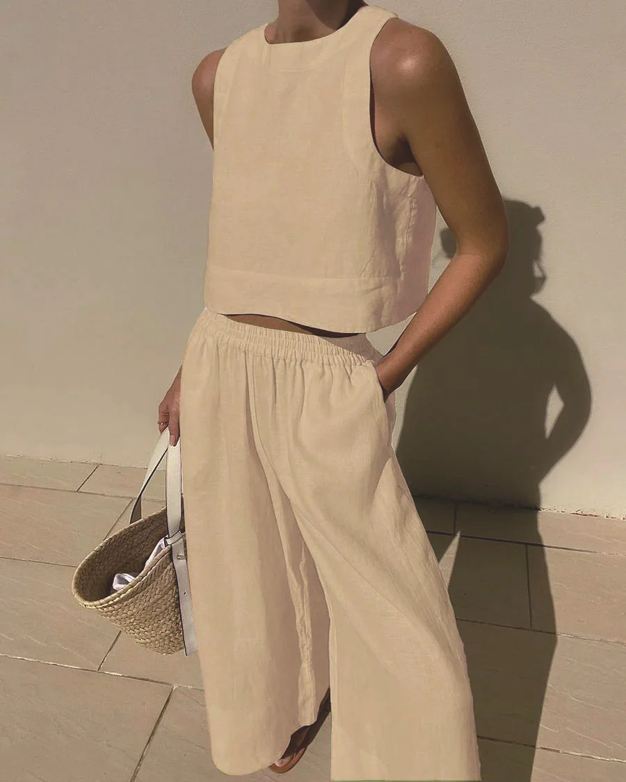 Women’s Casual Cotton Top and Pants Set - Image 4