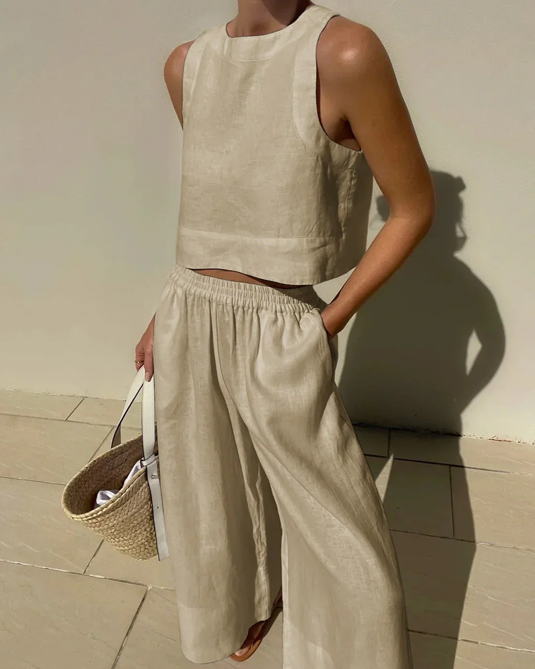 Women’s Casual Cotton Top and Pants Set - Image 9
