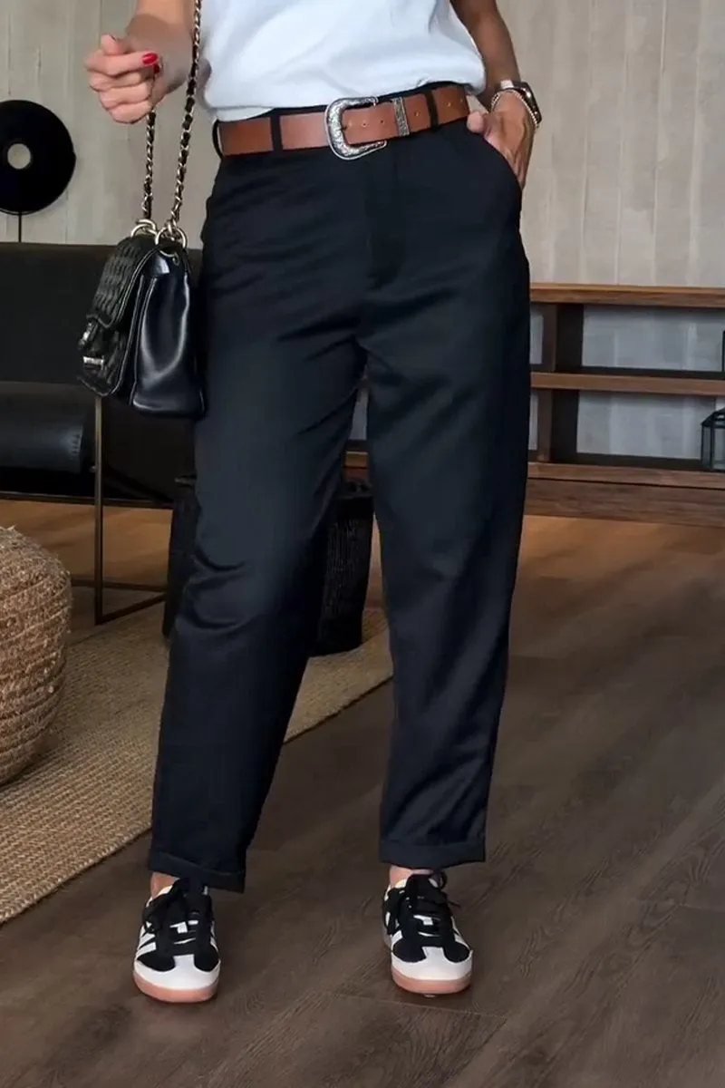 Women’s Casual Straight Leg Striped Trousers - Image 5