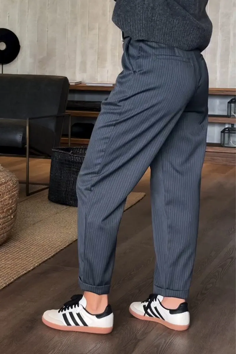 Women’s Casual Straight Leg Striped Trousers - Image 6