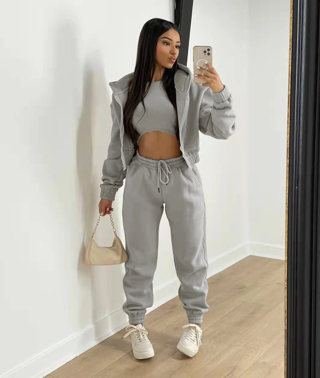 Women’s Casual Three Piece Tracksuit Set - Image 6