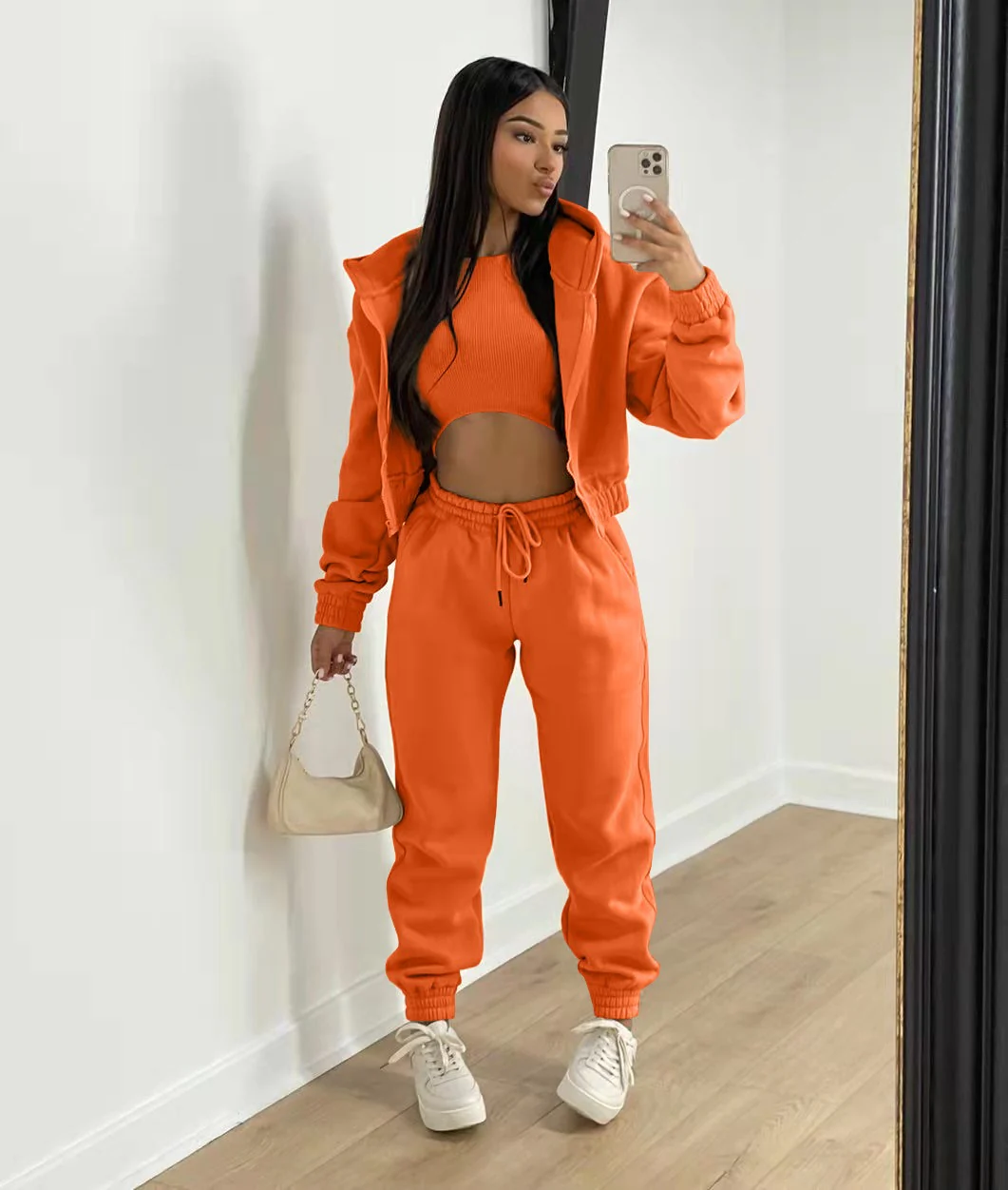 Women’s Casual Three Piece Tracksuit Set - Image 8