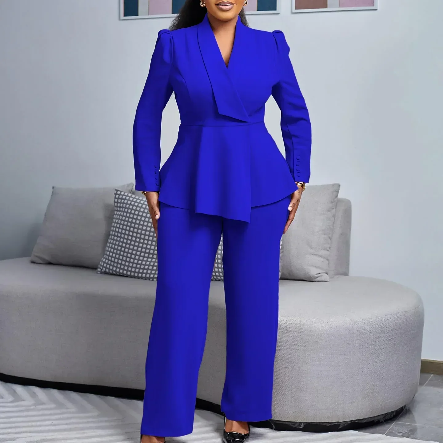 Women’s Chic Tailored Blazer and Trousers Set - Image 4