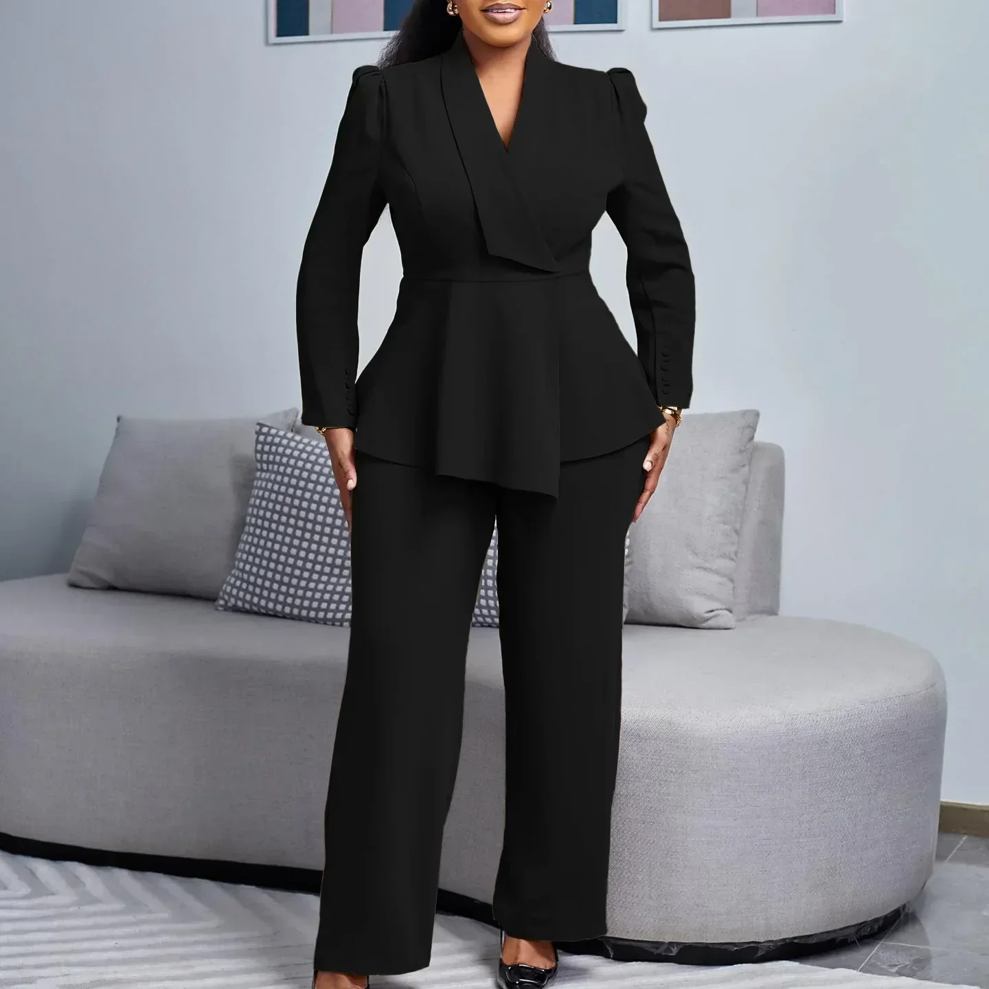 Women’s Chic Tailored Blazer and Trousers Set - Image 5