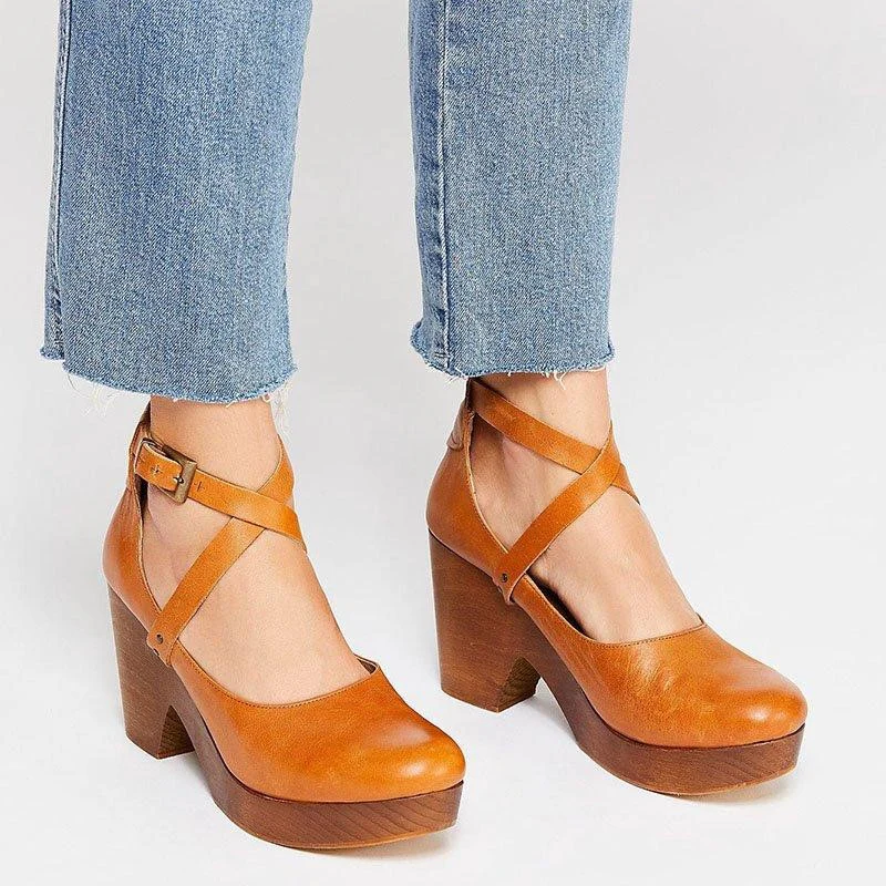 Women’s Closed Toe Chunky Heels - Image 3