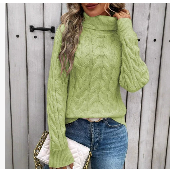 Women’s Cozy Cable Knit Turtleneck Sweater - Image 21