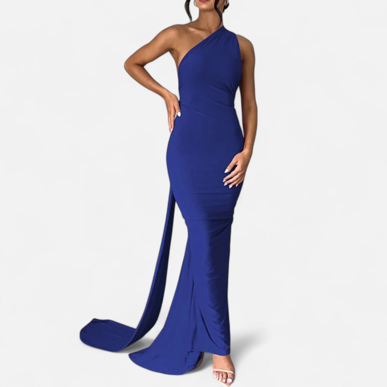Women’s Elegant Backless Scarf Tie Evening Dress - Image 10