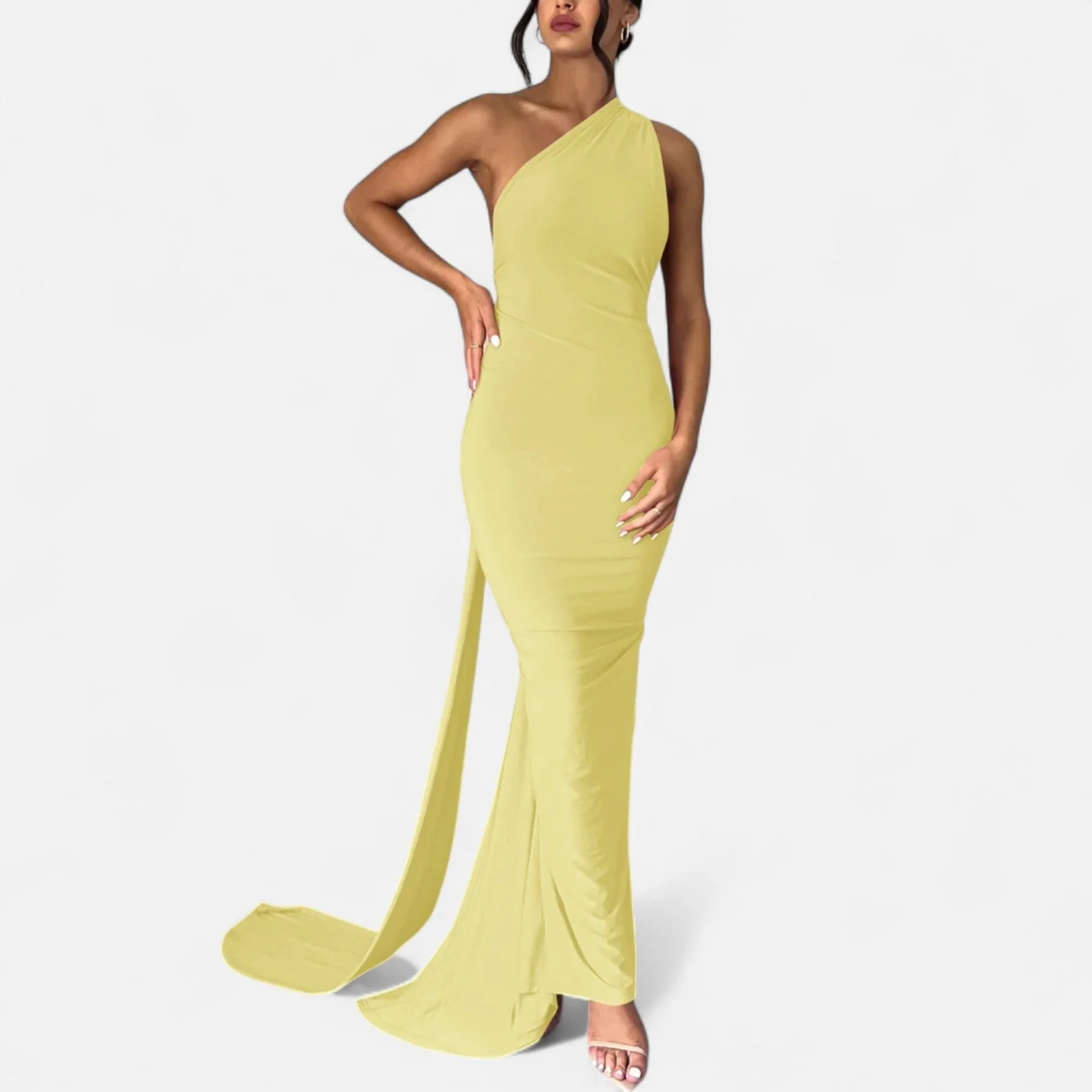 Women’s Elegant Backless Scarf Tie Evening Dress - Image 11