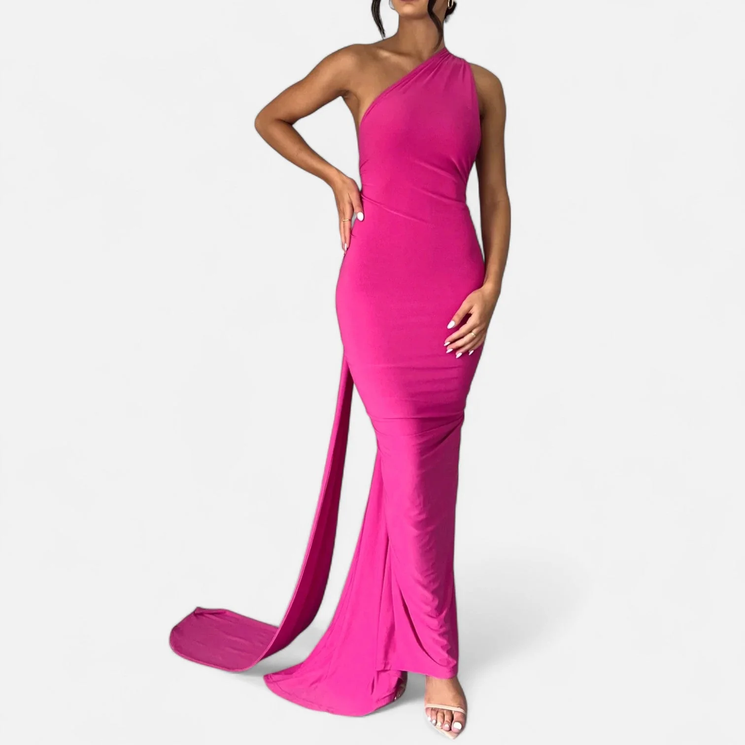 Women’s Elegant Backless Scarf Tie Evening Dress - Image 12