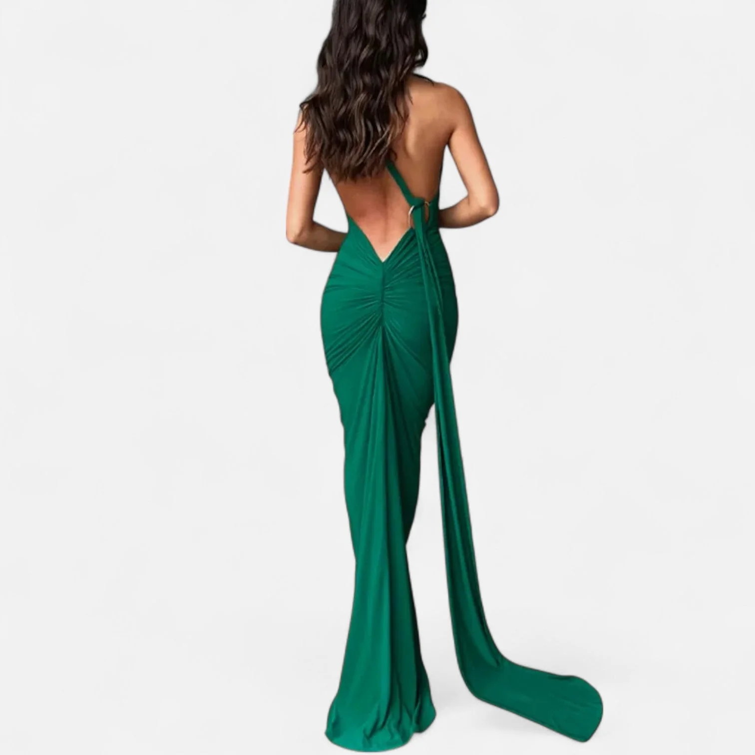 Women’s Elegant Backless Scarf Tie Evening Dress - Image 19