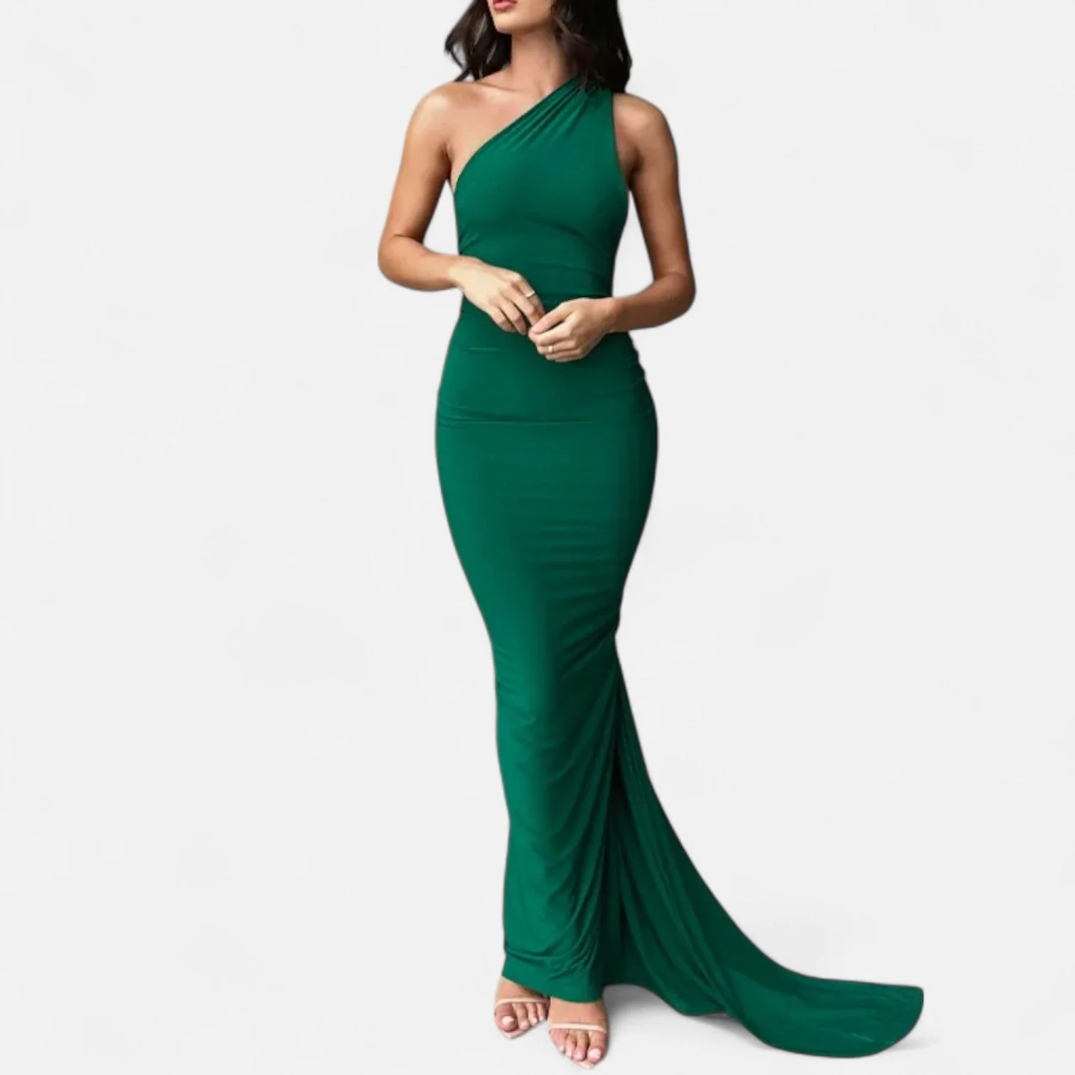 Women’s Elegant Backless Scarf Tie Evening Dress - Image 4